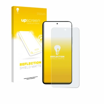 Vorderseite einer Produktverpackung mit dem Markenlogo upscreen. Daneben ist das Gerät Xiaomi Poco M7 Plus mit dem zugehörigen