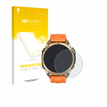 Vorderseite einer Produktverpackung mit dem Markenlogo upscreen. Daneben ist das Gerät Doogee Anywise W1 mit dem zugehörigen D