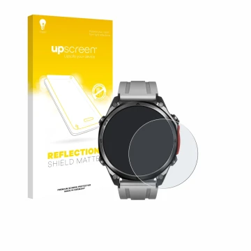 Vorderseite einer Produktverpackung mit dem Markenlogo upscreen. Daneben ist das Gerät Doogee Anywise W1 Pro mit dem zugehörig