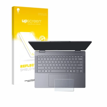 Vorderseite einer Produktverpackung mit dem Markenlogo upscreen. Daneben ist das Gerät Lenovo IdeaPad 5 2-in-1 14