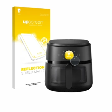 Vorderseite einer Produktverpackung mit dem Markenlogo upscreen. Daneben ist das Gerät Philips Airfryer 2000 Gen 2 6,2L mit de