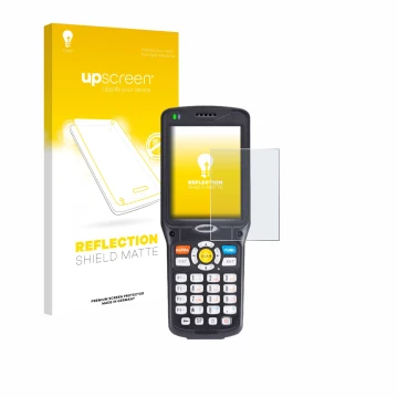 Vorderseite einer Produktverpackung mit dem Markenlogo upscreen. Daneben ist das Gerät Unitech HT510 mit dem zugehörigen Displ