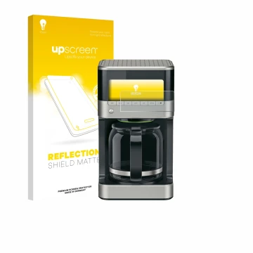 Vorderseite einer Produktverpackung mit dem Markenlogo upscreen. Daneben ist das Gerät Braun PurAroma 7 mit dem zugehörigen Di