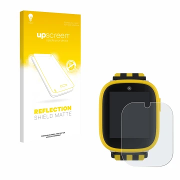 Vorderseite einer Produktverpackung mit dem Markenlogo upscreen. Daneben ist das Gerät Xplora X6 Play BVB-Edition mit dem zuge