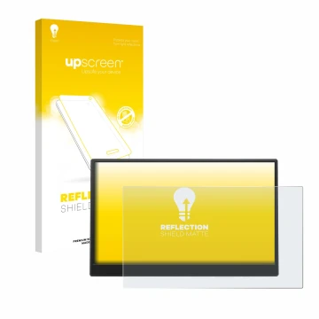 Vorderseite einer Produktverpackung mit dem Markenlogo upscreen. Daneben ist das Gerät Azeyou PM1506S 15.6