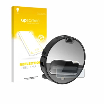 Vorderseite einer Produktverpackung mit dem Markenlogo upscreen. Daneben ist das Gerät Roborock Saros Z70 mit dem zugehörigen 