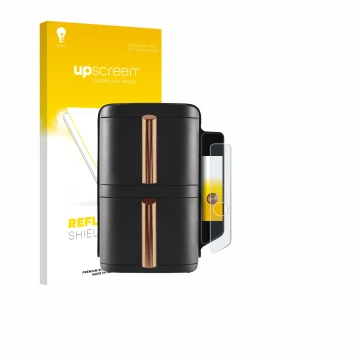 Vorderseite einer Produktverpackung mit dem Markenlogo upscreen. Daneben ist das Gerät Ninja Double Stack XL sl400eu mit dem z