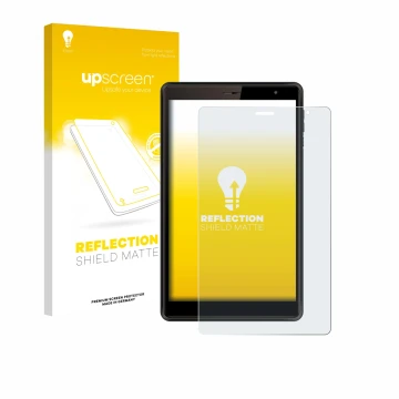 Vorderseite einer Produktverpackung mit dem Markenlogo upscreen. Daneben ist das Gerät Logicom Tab 80 8