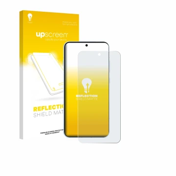 Vorderseite einer Produktverpackung mit dem Markenlogo upscreen. Daneben ist das Gerät Oppo Find X8s mit dem zugehörigen Displ