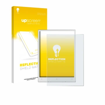 Vorderseite einer Produktverpackung mit dem Markenlogo upscreen. Daneben ist das Gerät Viwoods AiPaper Mini mit dem zugehörige