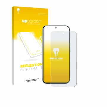 Vorderseite einer Produktverpackung mit dem Markenlogo upscreen. Daneben ist das Gerät Xiaomi Redmi Turbo 5 mit dem zugehörige