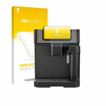 Vorderseite einer Produktverpackung mit dem Markenlogo upscreen. Daneben ist das Gerät Grundig KVA 7230 mit dem zugehörigen Di