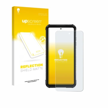 Vorderseite einer Produktverpackung mit dem Markenlogo upscreen. Daneben ist das Gerät Ulefone RugOne Xever 7 Pro mit dem zuge