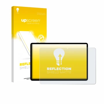 Vorderseite einer Produktverpackung mit dem Markenlogo upscreen. Daneben ist das Gerät Teclast P50T mit dem zugehörigen Displa