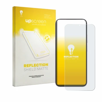 Vorderseite einer Produktverpackung mit dem Markenlogo upscreen. Daneben ist das Gerät realme C100i mit dem zugehörigen Displa
