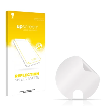 Vorderseite einer Produktverpackung mit dem Markenlogo upscreen. Daneben ist der zugehörige Displayschutz.