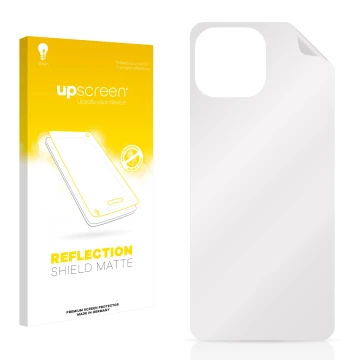 Vorderseite einer Produktverpackung mit dem Markenlogo upscreen. Daneben ist der zugehörige Displayschutz.