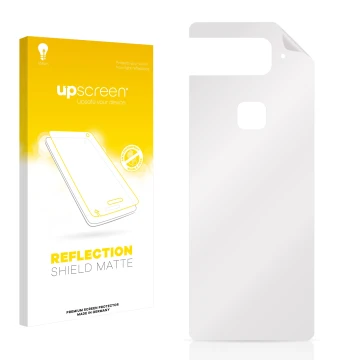 Vorderseite einer Produktverpackung mit dem Markenlogo upscreen. Daneben ist der zugehörige Displayschutz.