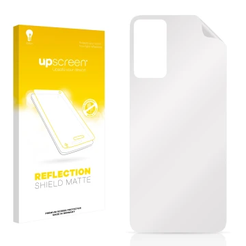 Vorderseite einer Produktverpackung mit dem Markenlogo upscreen. Daneben ist der zugehörige Displayschutz.