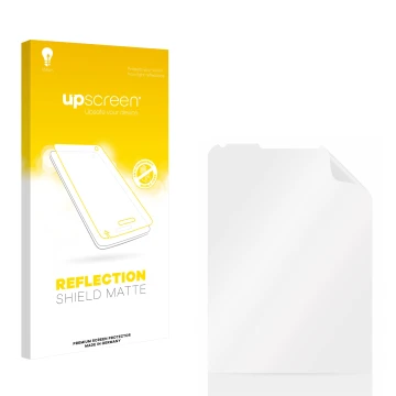 Vorderseite einer Produktverpackung mit dem Markenlogo upscreen. Daneben ist der zugehörige Displayschutz.