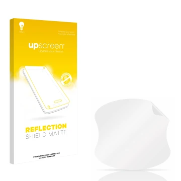 Vorderseite einer Produktverpackung mit dem Markenlogo upscreen. Daneben ist der zugehörige Displayschutz.