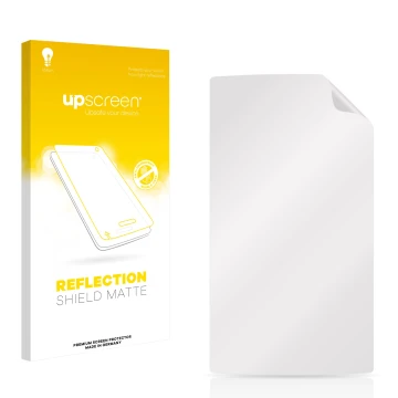 Vorderseite einer Produktverpackung mit dem Markenlogo upscreen. Daneben ist der zugehörige Displayschutz.