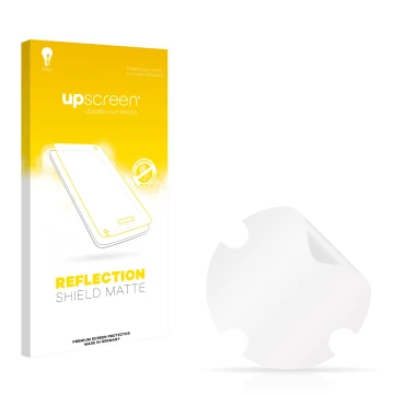 Vorderseite einer Produktverpackung mit dem Markenlogo upscreen. Daneben ist der zugehörige Displayschutz.