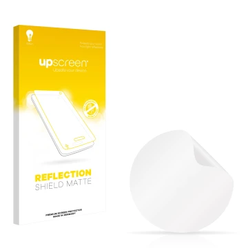 Vorderseite einer Produktverpackung mit dem Markenlogo upscreen. Daneben ist der zugehörige Displayschutz.