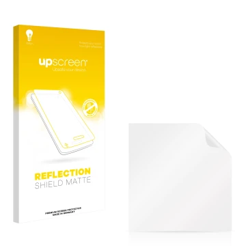 Vorderseite einer Produktverpackung mit dem Markenlogo upscreen. Daneben ist der zugehörige Displayschutz.