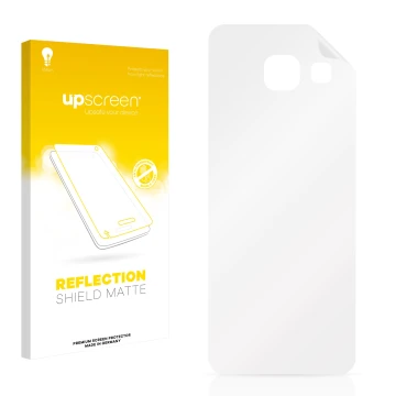 Vorderseite einer Produktverpackung mit dem Markenlogo upscreen. Daneben ist der zugehörige Displayschutz.