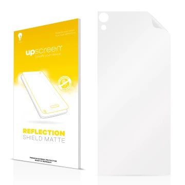 Vorderseite einer Produktverpackung mit dem Markenlogo upscreen. Daneben ist der zugehörige Displayschutz.