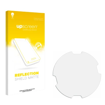Vorderseite einer Produktverpackung mit dem Markenlogo upscreen. Daneben ist der zugehörige Displayschutz.