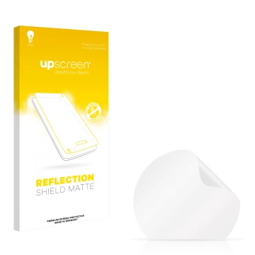 Vorderseite einer Produktverpackung mit dem Markenlogo upscreen. Daneben ist der zugehörige Displayschutz.