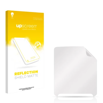 Vorderseite einer Produktverpackung mit dem Markenlogo upscreen. Daneben ist der zugehörige Displayschutz.