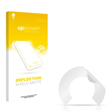 Vorderseite einer Produktverpackung mit dem Markenlogo upscreen. Daneben ist der zugehörige Displayschutz.