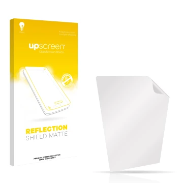 Vorderseite einer Produktverpackung mit dem Markenlogo upscreen. Daneben ist der zugehörige Displayschutz.