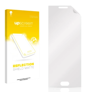 Vorderseite einer Produktverpackung mit dem Markenlogo upscreen. Daneben ist der zugehörige Displayschutz.