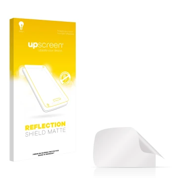 Vorderseite einer Produktverpackung mit dem Markenlogo upscreen. Daneben ist der zugehörige Displayschutz.
