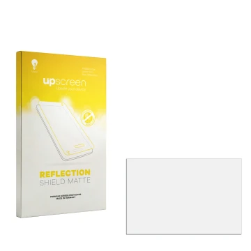 Vorderseite einer Produktverpackung mit dem Markenlogo upscreen. Daneben ist der zugehörige Displayschutz.