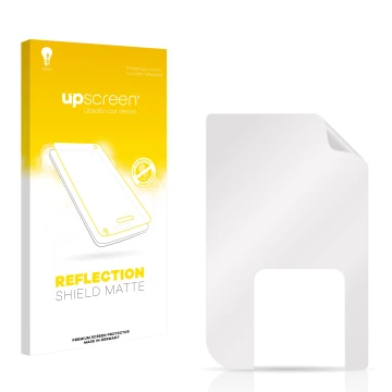 Vorderseite einer Produktverpackung mit dem Markenlogo upscreen. Daneben ist der zugehörige Displayschutz.
