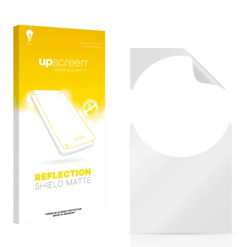 Vorderseite einer Produktverpackung mit dem Markenlogo upscreen. Daneben ist der zugehörige Displayschutz.