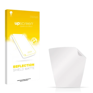 Vorderseite einer Produktverpackung mit dem Markenlogo upscreen. Daneben ist der zugehörige Displayschutz.