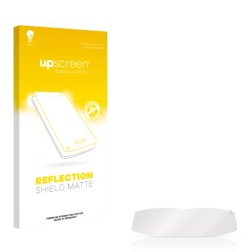 Vorderseite einer Produktverpackung mit dem Markenlogo upscreen. Daneben ist der zugehörige Displayschutz.