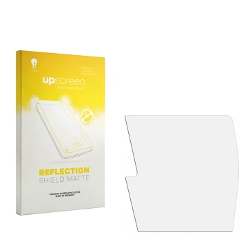 Vorderseite einer Produktverpackung mit dem Markenlogo upscreen. Daneben ist der zugehörige Displayschutz.