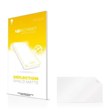 Vorderseite einer Produktverpackung mit dem Markenlogo upscreen. Daneben ist der zugehörige Displayschutz.