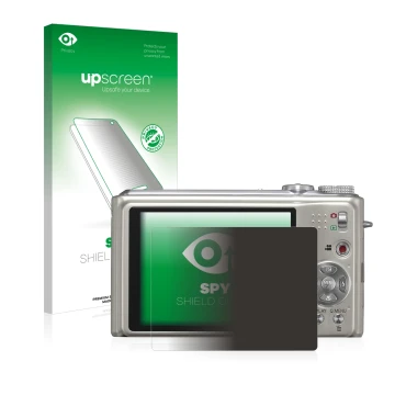 Vorderseite einer Produktverpackung mit dem Markenlogo upscreen. Daneben ist das Gerät Panasonic Lumix DMC-TZ7 mit dem zugehör