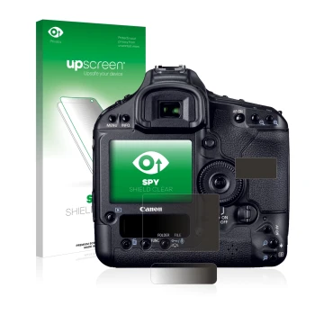 Vorderseite einer Produktverpackung mit dem Markenlogo upscreen. Daneben ist das Gerät Canon EOS 1D Mark IV mit dem zugehörige
