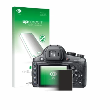 Vorderseite einer Produktverpackung mit dem Markenlogo upscreen. Daneben ist das Gerät Fujifilm FinePix X-S1 mit dem zugehörig