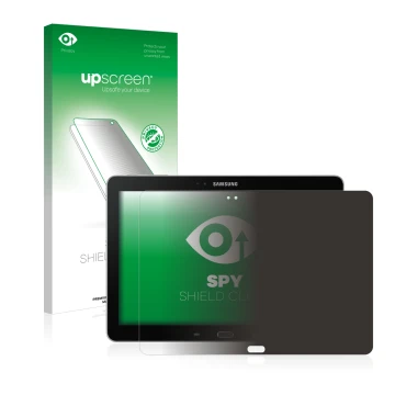 Vorderseite einer Produktverpackung mit dem Markenlogo upscreen. Daneben ist das Gerät Samsung Galaxy Note 10.1 2014 Edition L