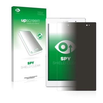 Vorderseite einer Produktverpackung mit dem Markenlogo upscreen. Daneben ist das Gerät Sony Xperia Z3 Tablet Compact SGP621 mi